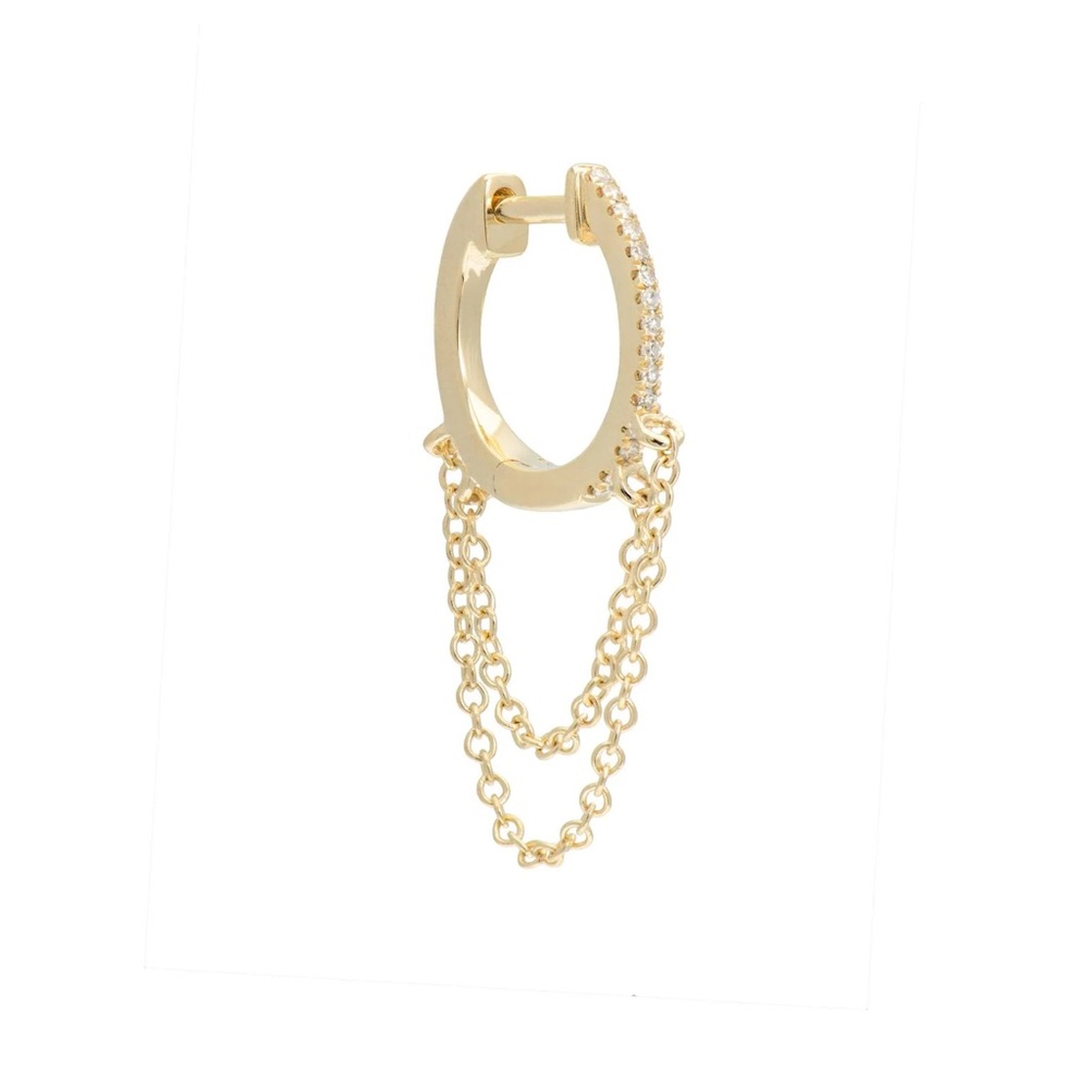 Ali Weiss Medium Pave Hoop With Hanging Chains